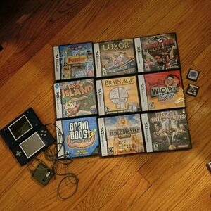Nintendo DS Console with Games - Blue and Silver